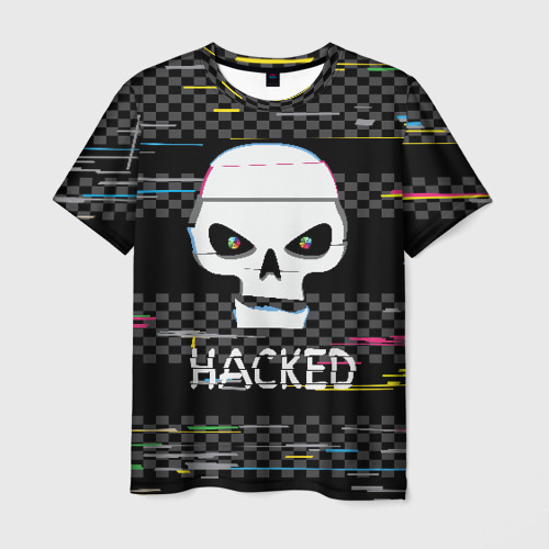 Мужская футболка с принтом Hacked, вид спереди №1