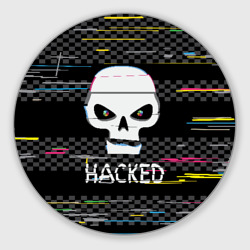 Круглый коврик для мышки Hacked