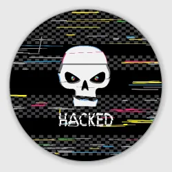 Круглый коврик для мышки Hacked