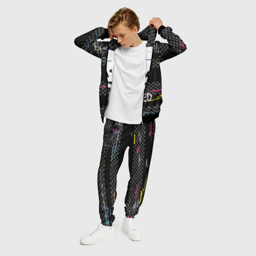 Мужской 3D костюм с принтом Hacked, фото на моделе #1