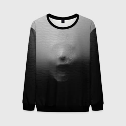 Мужской свитшот 3D Кричащее лицо вырывается изнутри сквозь ткань из хоррора