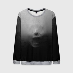 Мужской свитшот 3D Кричащее лицо вырывается изнутри сквозь ткань из хоррора