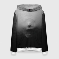 Женская толстовка 3D Кричащее лицо вырывается изнутри сквозь ткань из хоррора