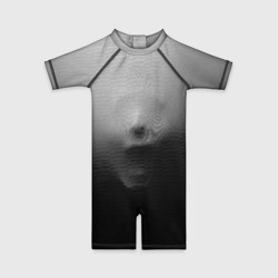 Детский купальный костюм 3D Кричащее лицо вырывается изнутри сквозь ткань из хоррора