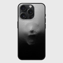 Чехол силиконовый для Apple iPhone 15 Pro матовый Кричащее лицо вырывается изнутри сквозь ткань из хоррора