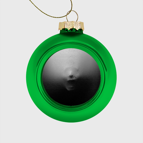 Стеклянный ёлочный шар Кричащее Лицо Внутри, цвет зеленый