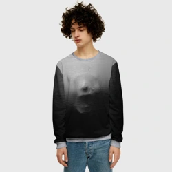 Мужской свитшот 3D Кричащее лицо вырывается изнутри сквозь ткань из хоррора - фото 2