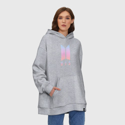 Худи SuperOversize хлопок BTS team на спине - фото 2