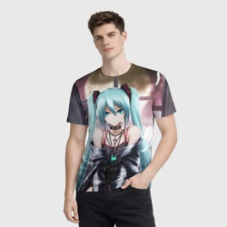Мужская футболка 3D Мику Хацунэ - фото 2