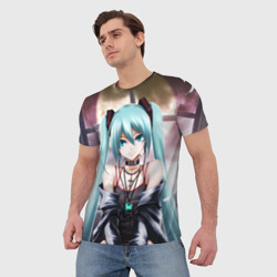 Мужская футболка 3D Мику Хацунэ - фото 2