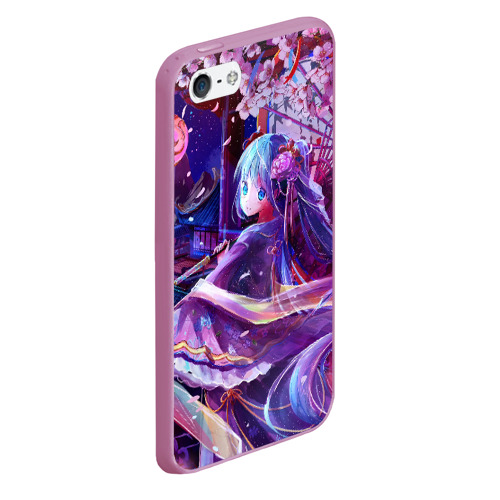 Чехол для iPhone 5/5S матовый Волшебная Хацуне Мику, цвет розовый - фото 3