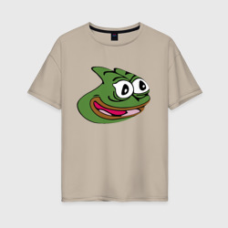 Женская футболка хлопок Oversize Pepega