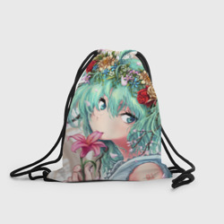 Рюкзак-мешок 3D Цветок и Хацуне Мику