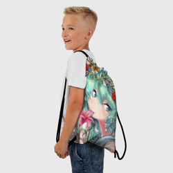 Рюкзак-мешок 3D Цветок и Хацуне Мику - фото 2