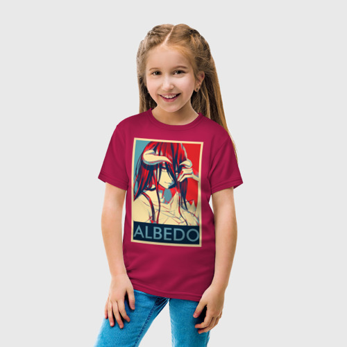 Детская футболка хлопок с принтом АЛЬБЕДО постер, вид сбоку #3