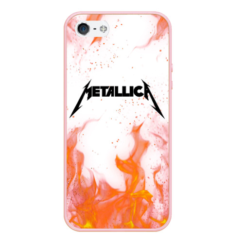 Чехол для iPhone 5/5S матовый Metallica, цвет светло-розовый