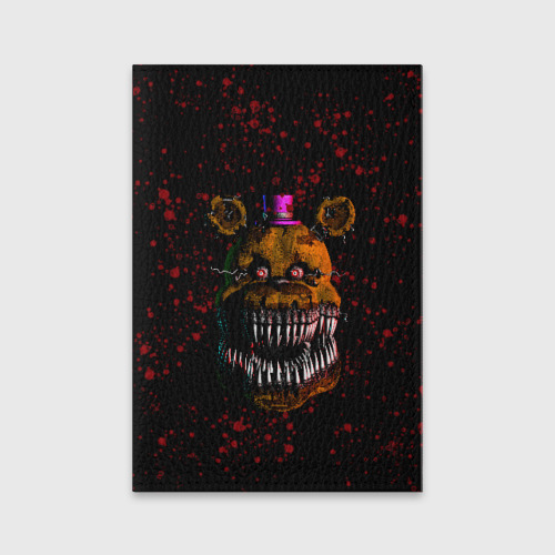 Обложка для паспорта матовая кожа FNAF Nightmare, цвет бирюзовый