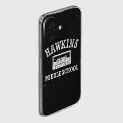 Чехол для iPhone 16 силиконовый с защитой камеры Stranger things - Школа - фото 2