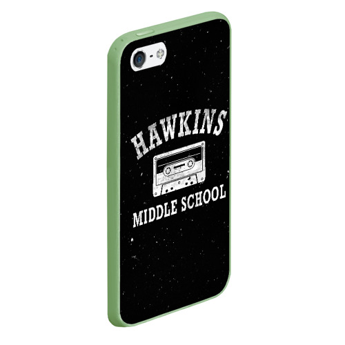 Чехол для iPhone 5/5S матовый Stranger things - Школа, цвет салатовый - фото 3