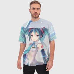 Мужская футболка oversize 3D Мику Хацунэ Miku Hatsune - фото 2