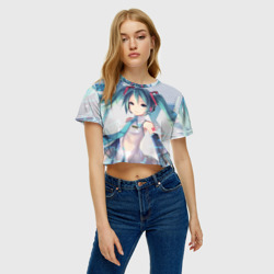 Женская футболка Crop-top 3D Мику Хацунэ Miku Hatsune - фото 2