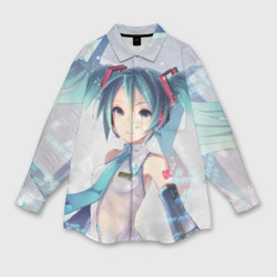 Женская рубашка oversize 3D Мику Хацунэ Miku Hatsune