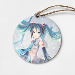 Деревянная игрушка круг Мику Хацунэ Miku Hatsune