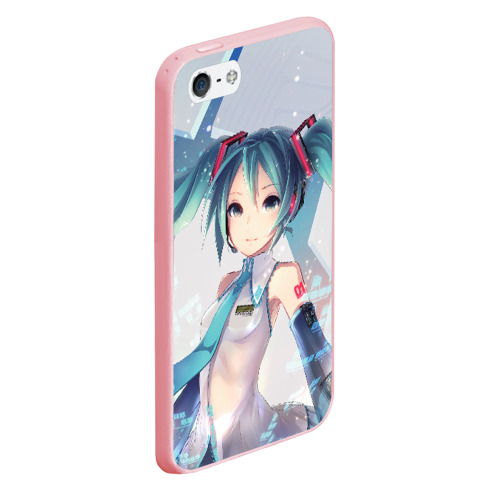 Чехол для iPhone 5/5S матовый Мику Хацунэ Miku Hatsune, цвет баблгам - фото 3