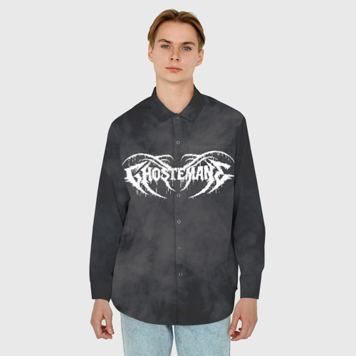 Мужская рубашка oversize 3D Ghostemane, цвет белый - фото 3