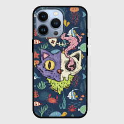 Чехол для iPhone 13 Pro Cat skull - art