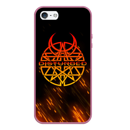 Чехол для iPhone 5/5S матовый Disturbed, цвет розовый