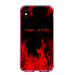 Чехол для iPhone XS Max матовый Disturbed на спине