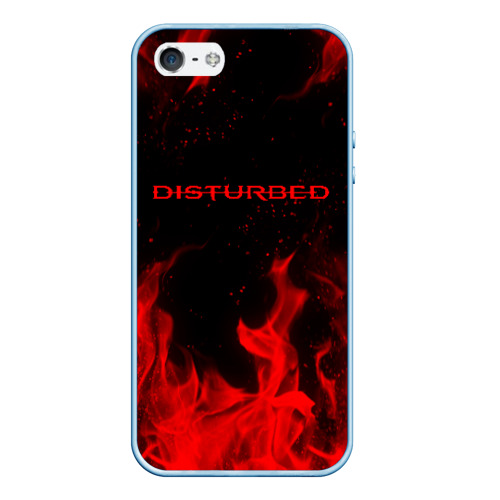 Чехол для iPhone 5/5S матовый Disturbed на спине, цвет голубой