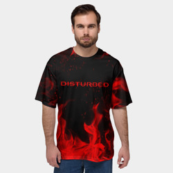 Мужская футболка oversize 3D Disturbed на спине - фото 2