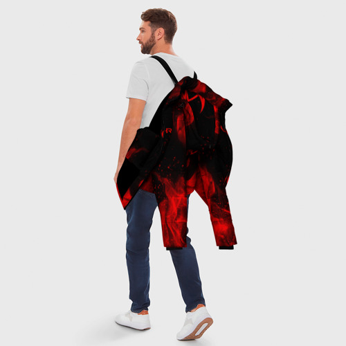 Мужская зимняя куртка 3D с принтом Disturbed на спине, вид сзади #2