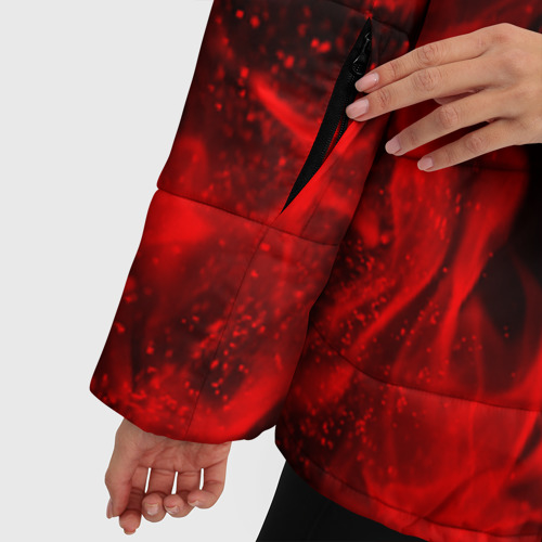 Женская зимняя куртка 3D с принтом Disturbed на спине, фото #4