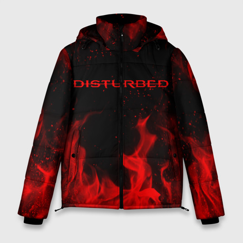 Мужская зимняя куртка 3D с принтом Disturbed на спине, вид спереди #2