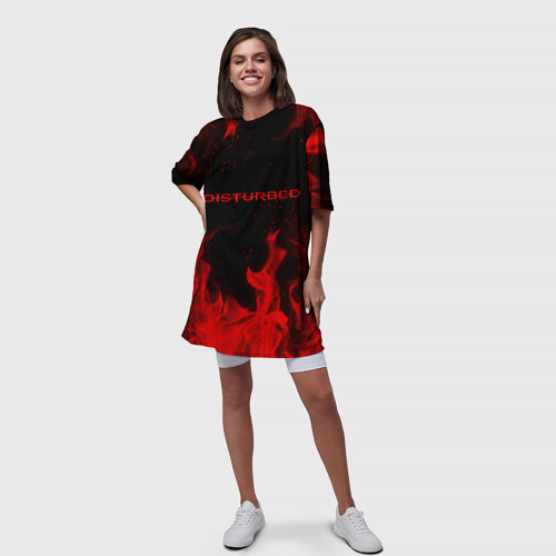 Платье-футболка 3D Disturbed на спине, цвет 3D печать - фото 5