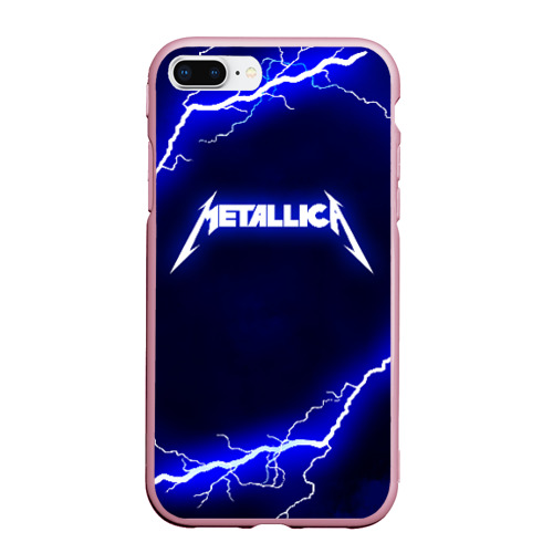 Чехол для iPhone 7Plus/8 Plus матовый Metallica Металлика, цвет розовый