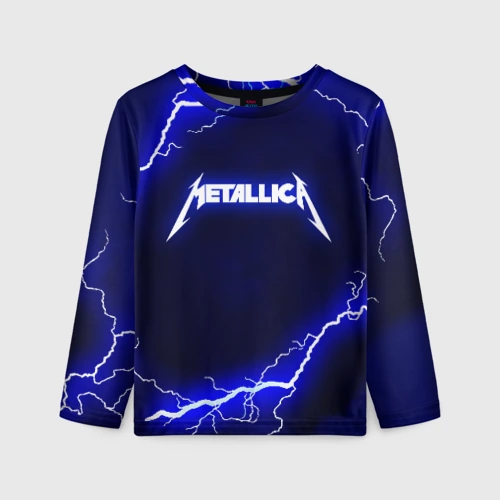 Детский лонгслив 3D Metallica Металлика