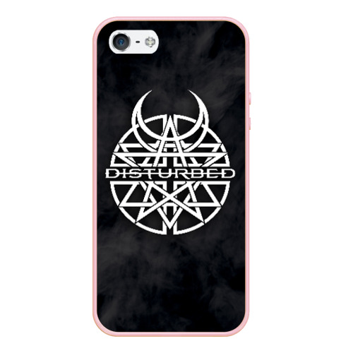 Чехол для iPhone 5/5S матовый Disturbed, цвет светло-розовый