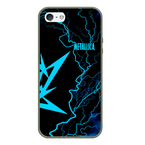 Чехол для iPhone 5/5S матовый Metallica, цвет темно-зеленый