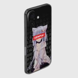 Чехол для iPhone 16 силиконовый с защитой камеры Senpai anime neko girl - фото 2