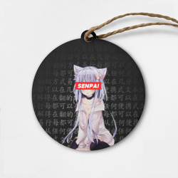 Деревянная игрушка круг Senpai anime neko girl