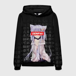 Мужская толстовка 3D Senpai anime neko girl