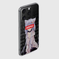 Чехол для iPhone 15 Pro силиконовый с защитой камеры Senpai anime neko girl - фото 2
