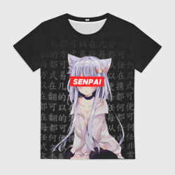 Женская футболка 3D Senpai anime neko girl