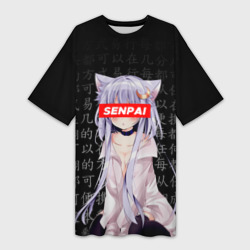 Платье-футболка 3D Senpai anime neko girl