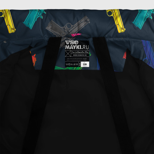 Женская зимняя куртка Oversize Разноцветные пистолеты, цвет черный - фото 7