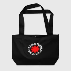 Пляжная сумка 3D Red Hot chili peppers logo on black
